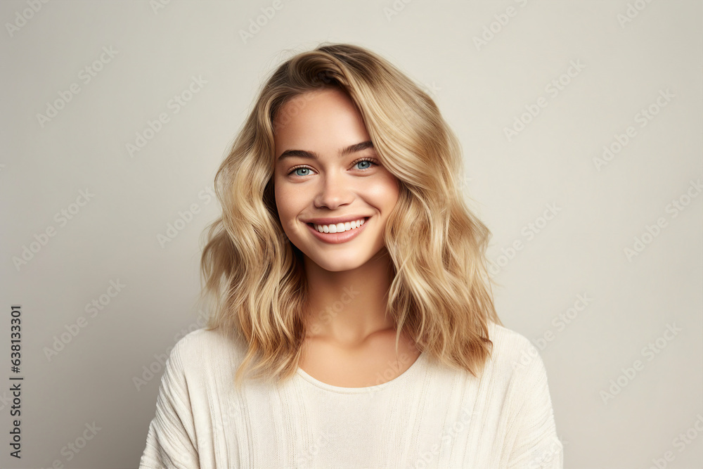 Generative ai collage image picture of pretty lovely girl looking in camera feel joyful Generative ai collage image picture of pretty lovely girl looking in camera feel joyful