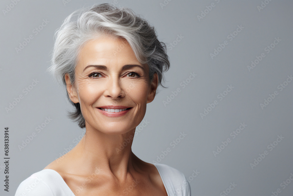 Generative AI picture mature old lady close up portrait Healthy face skin care beauty skincare cosmetics Generative AI picture mature old lady close up portrait Healthy face skin care beauty skincare cosmetics