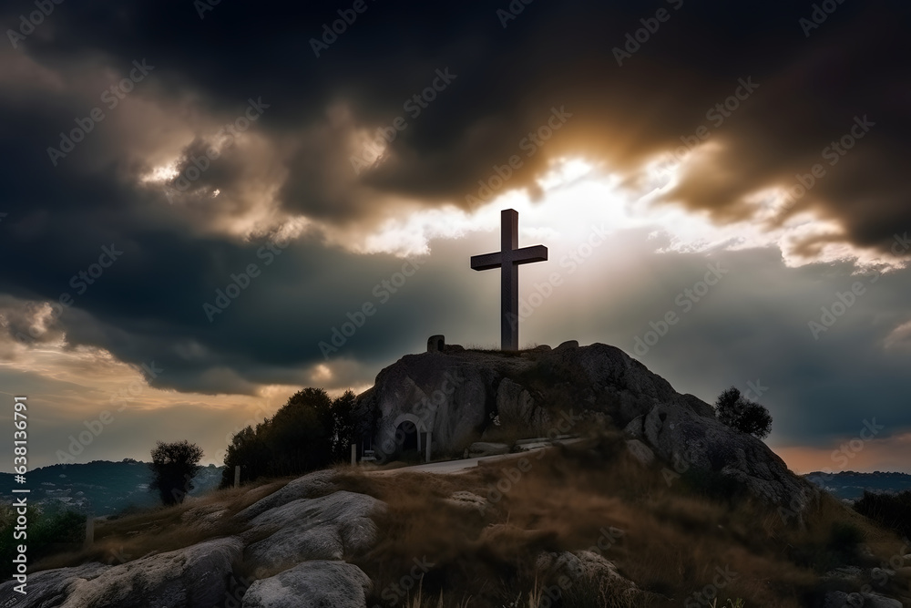 Divine Light: The Cross of Salvation at Golgotha