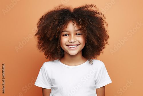 Generative AI portrait of young little african ethnicity smiling kid girl © Tetiana