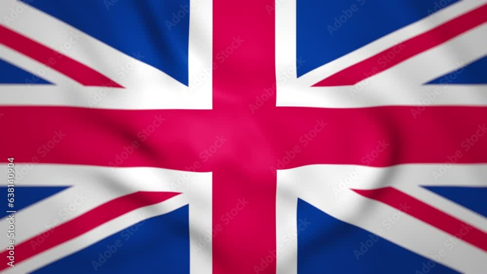 Waving colorful flag of United Kingdom. Great Britain flag is blowing in the wind Waving colorful flag of United Kingdom. Great Britain flag is blowing in the wind