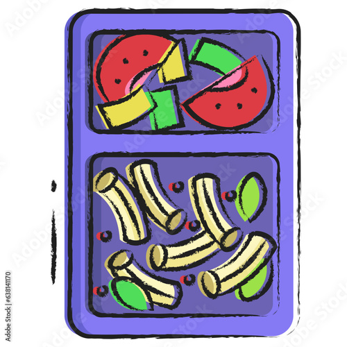Hand drawn penne pasta icon