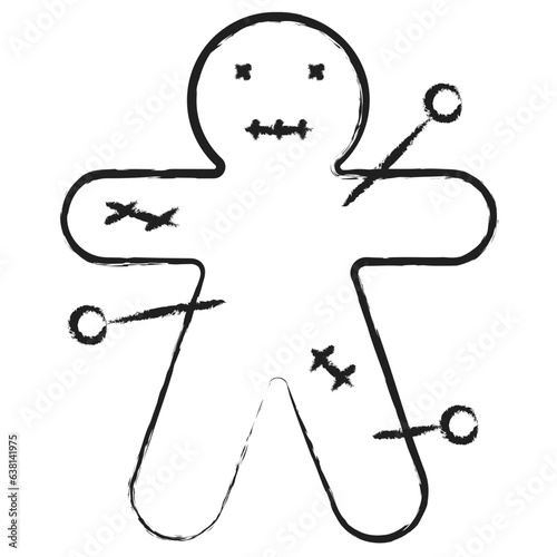 Hand drawn voodoo doll icon