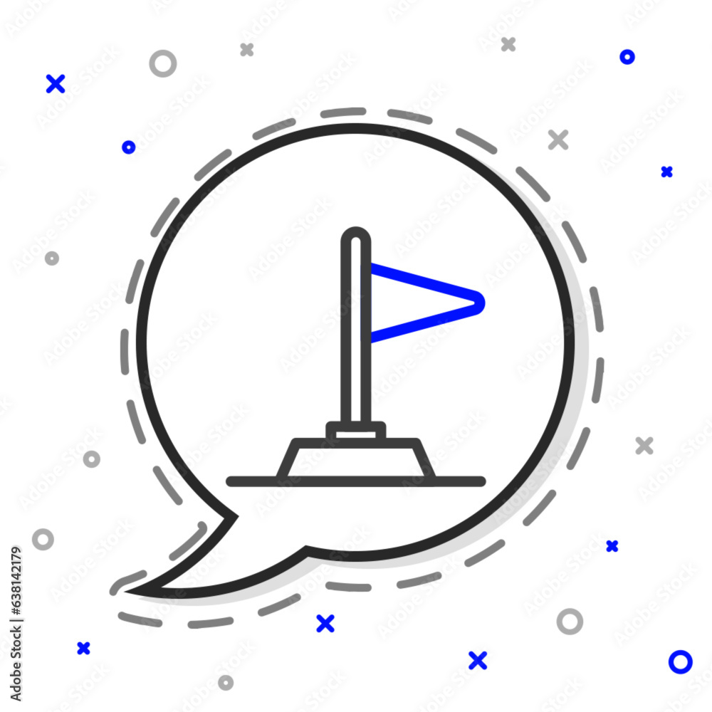 Line Flag icon isolated on white background. Victory, winning and conquer adversity concept. Colorful outline concept. Vector