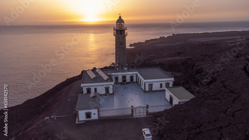 Lighthouse of Orchilla under sunset light in the island of El Hierro (canary islands) photo