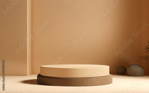 3d display product beige minimal scene with geometric podium platform. cylinder background vector 3d rendering with podium. stan