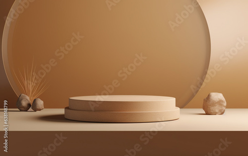 3d display product beige minimal scene with geometric podium platform. cylinder background vector 3d rendering with podium. stan
