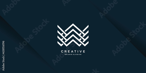 Letter W logo with creative abstract element Premium Vector