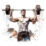 A man lifting a heavy barbell with determination and strength