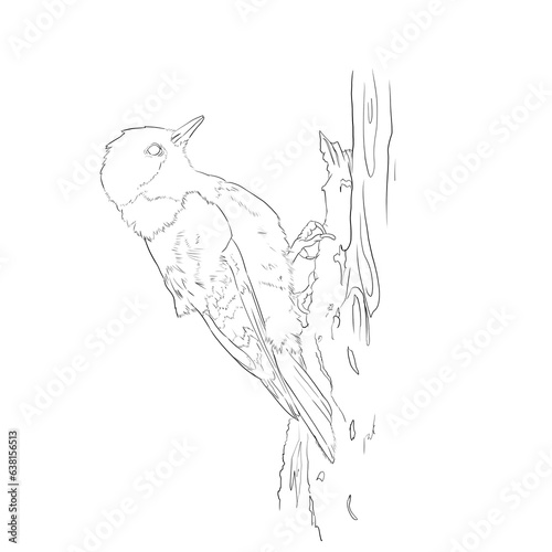 contour drawing of bird line art photo