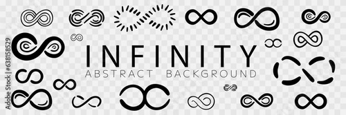 Infinity abstract multicolor signs set. Unlimited infinity collection icons flat style. Vector illustration