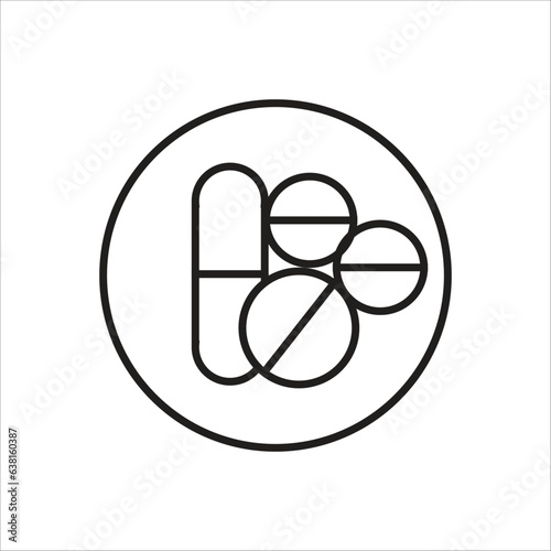 pill vector icon line template