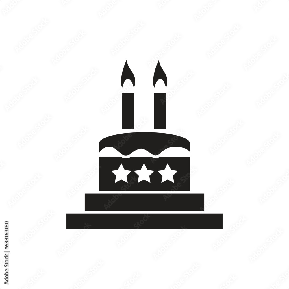 birth cake vector icon line template birth cake vector icon line template