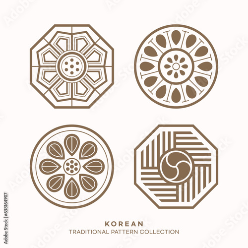 Vector korean traditional pattern design elements