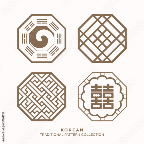 Vector korean traditional pattern design elements