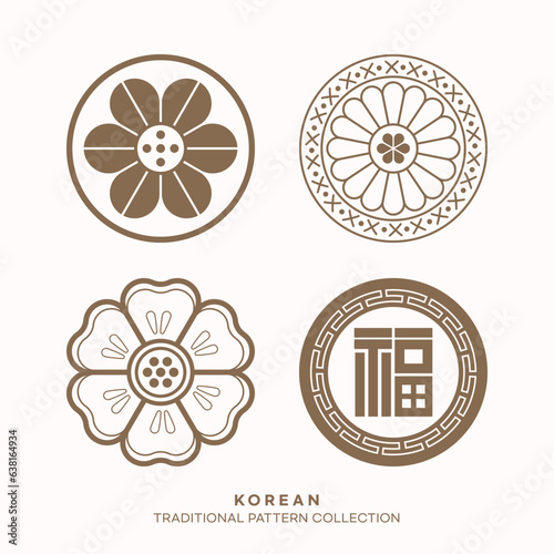 Vector korean traditional pattern design elements