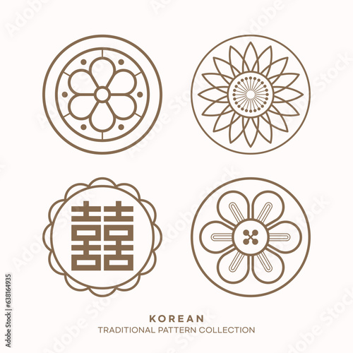 Vector korean traditional pattern design elements