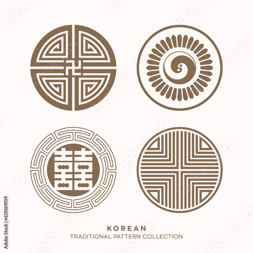 Vector korean traditional pattern design elements