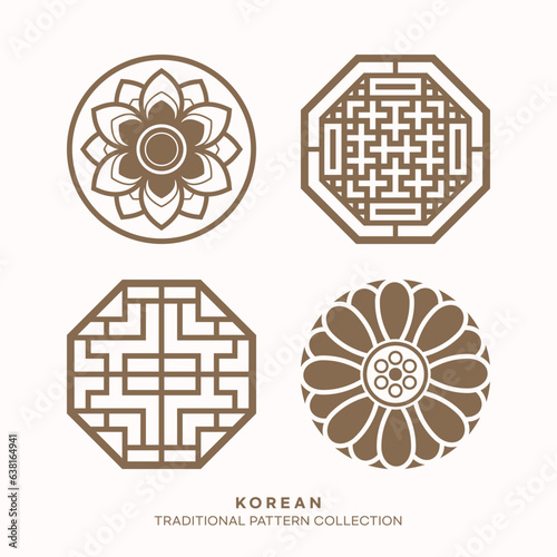Vector korean traditional pattern design elements
