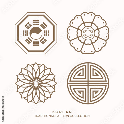Vector korean traditional pattern design elements