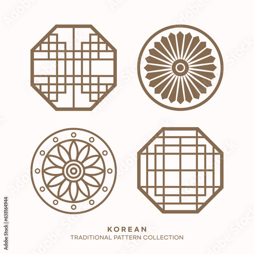 Vector korean traditional pattern design elements