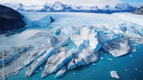 melting glaciers, a powerful symbol of global warming generative ai