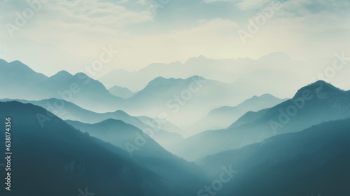 mountain range obscured by haze  showcasing the effects of air pollution generative ai
