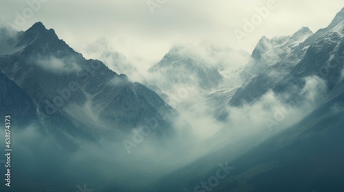 mountain range obscured by haze  showcasing the effects of air pollution generative ai