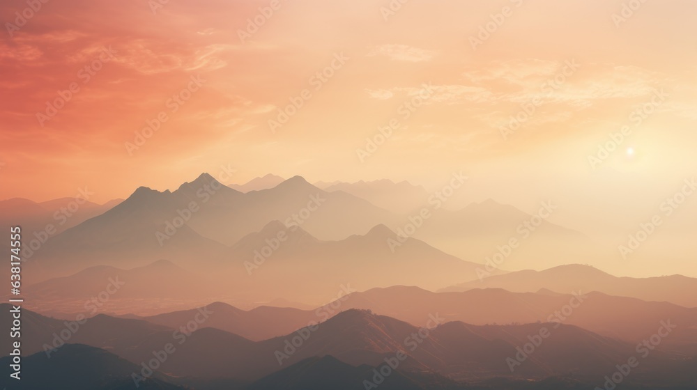 mountain range obscured by haze, showcasing the effects of air pollution generative ai