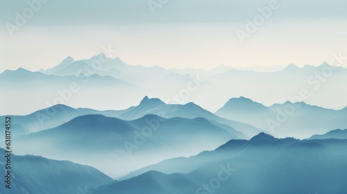 mountain range obscured by haze, showcasing the effects of air pollution generative ai © Kelly