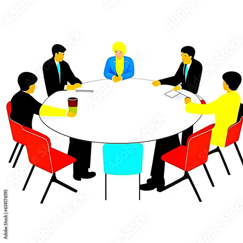 meeting the team discussed illustration