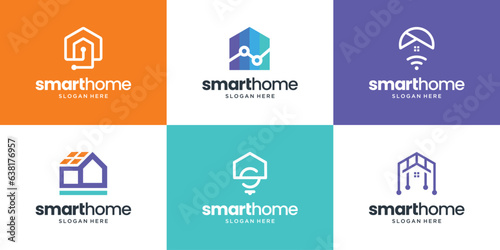Smart home logo design template