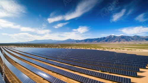 solar farm, representing a sustainable alternative to mitigate climate change generative ai