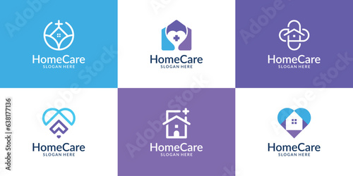 Set of Home care logo design template