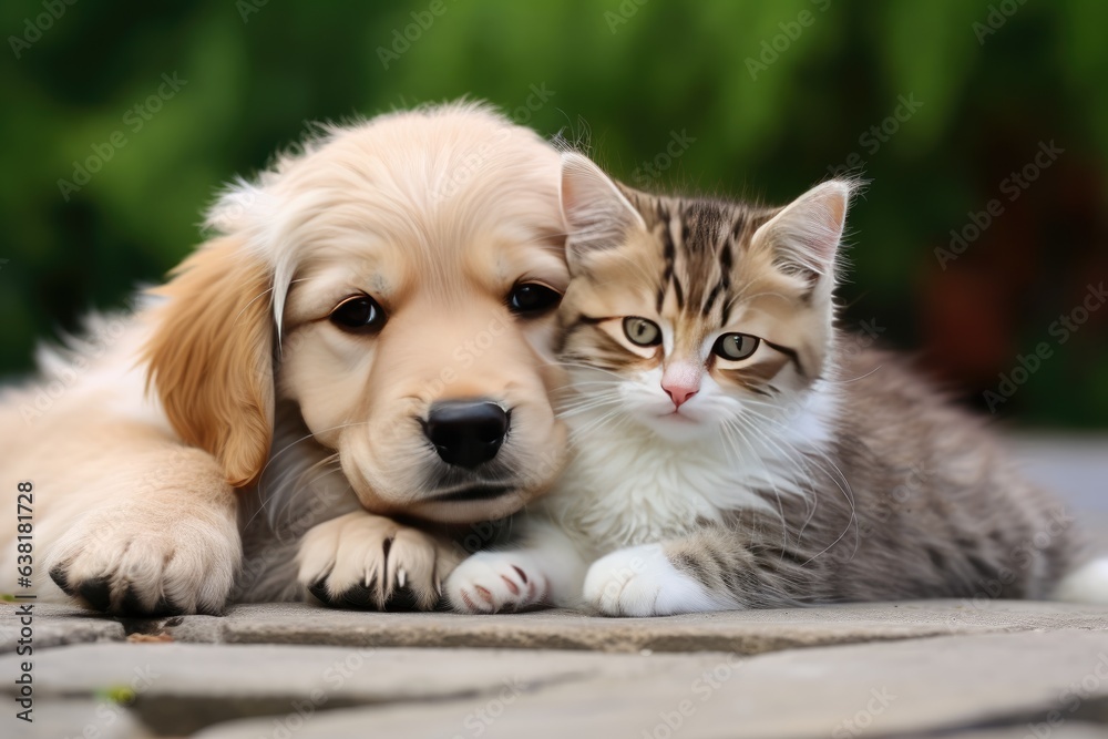 little kitten and puppy. ai generative little kitten and puppy. ai generative