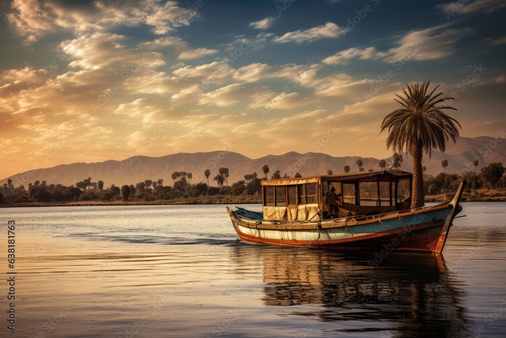 Trip boat on Nile river in Luxor Egypt