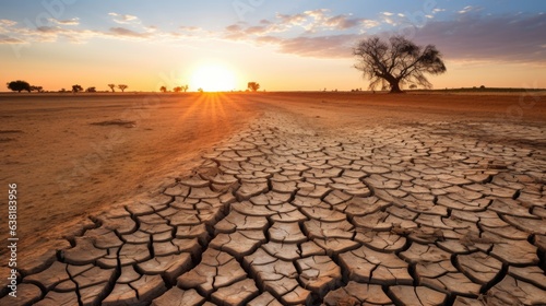 barren farmland affected by drought  a clear indication of climate change generative ai