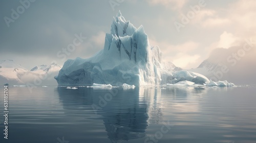 iceberg melting due to global warming, symbolizing climate change and its impacts generative ai photo