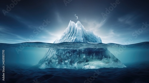 iceberg melting due to global warming, symbolizing climate change and its impacts generative ai