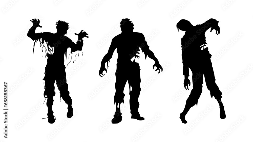 Scary Zombie Man Silhouettes