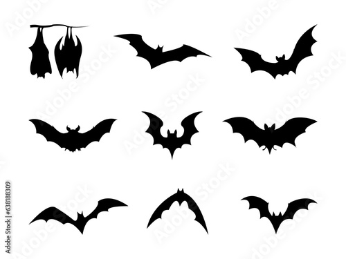 Halloween Black Vampire Bats Silhouettes