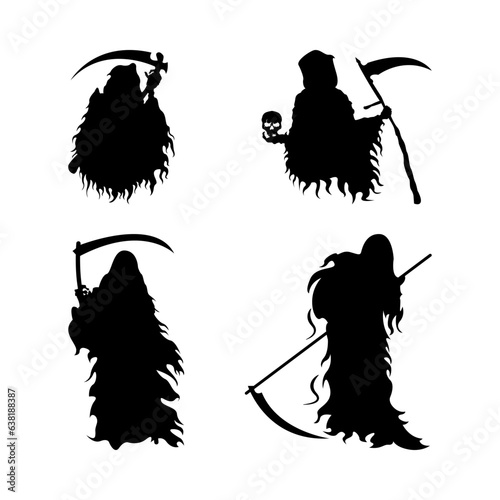 Grim Reaper Silhouette Holding Scythe