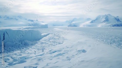 glacier visibly receding due to climate change  stark portrayal of global warming generative ai