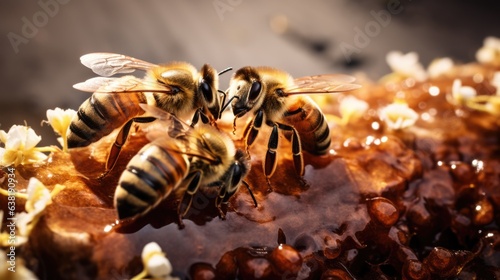 bees affected by pesticides, depicting the impact of pollution on biodiversity generative ai
