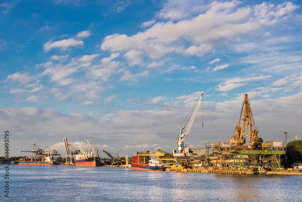 Fototapeta premium Cargo port in Poland. Swinoujscie at Baltic sea.