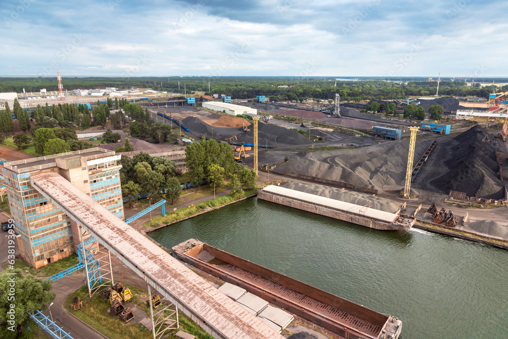 Cargo port in Poland. Coal handling.