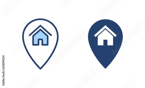 Address icon vector. home location sign and symbol. pinpoint