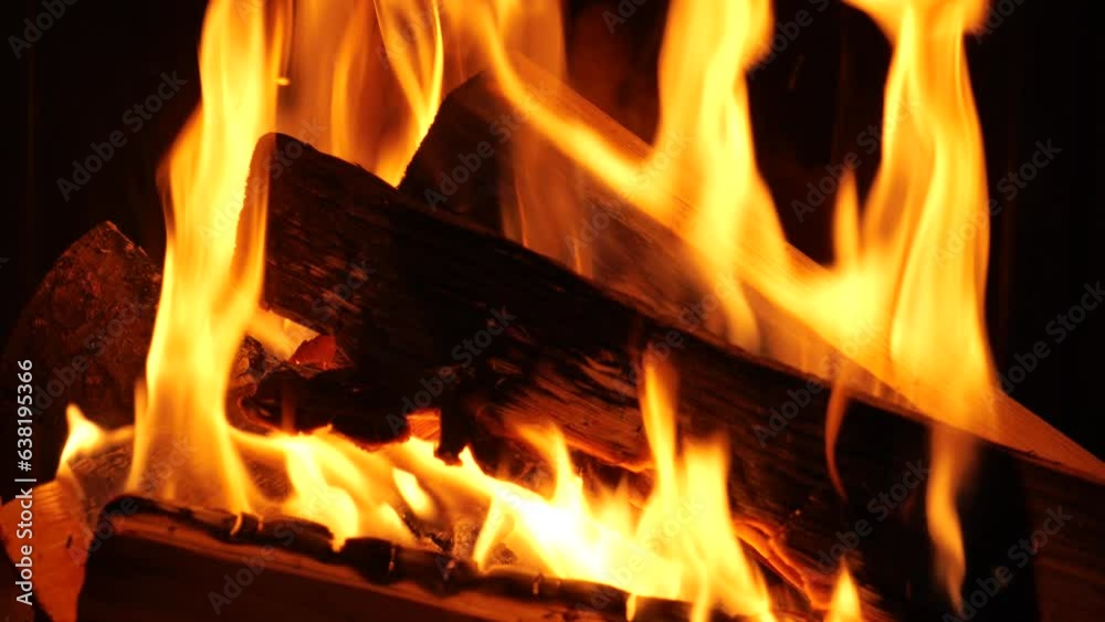 Fire up the fireplace. slow motion.Flame and firewood. Warm relaxing fireplace. 4k footage Fire up the fireplace. slow motion.Flame and firewood. Warm relaxing fireplace. 4k footage