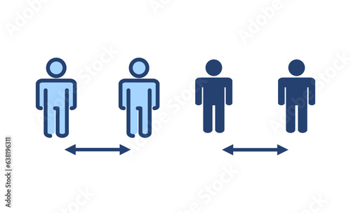 Social distance icon vector. social distancing sign and symbol. self quarantine sign