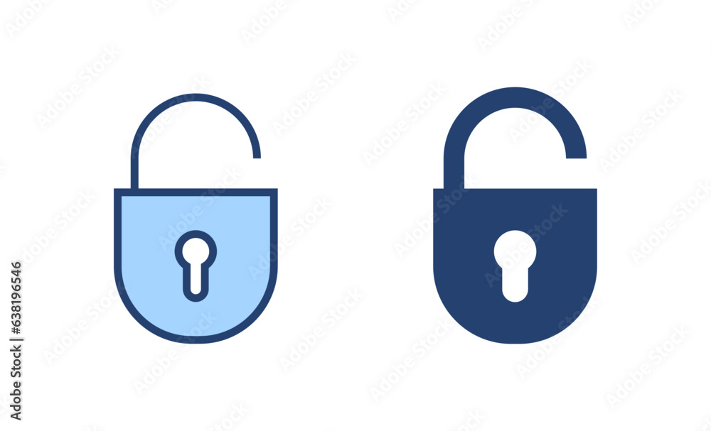 Unlock icon vector. Unlock sign and symbol. unlocked padlock icon Unlock icon vector. Unlock sign and symbol. unlocked padlock icon